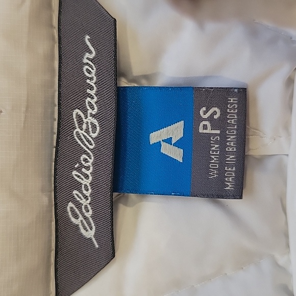 Eddie Bauer Stormdown Down jacket 800Cream/Beige/Gray Full Zip Petite S - Picture 3 of 9